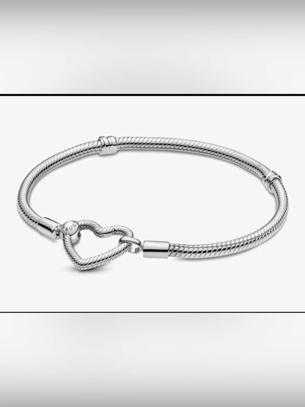 Pandora Sterling Silver Heart Clasp Snake Chain Bracelet 17cm (6.7 in)